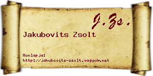 Jakubovits Zsolt névjegykártya